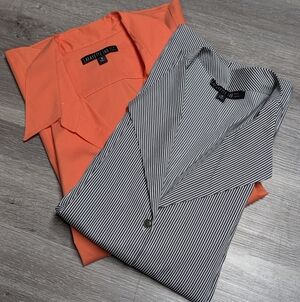 Lafayette 148 Sleeveless Blouse Tailored Collared Set Of 2 Women's Size 18